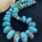 Navajo Pearls Sterling Silver & Blue Turquoise Graduated Necklace | Authentic Native American | 24" | 01745
