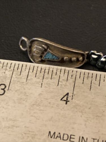 Vintage Navajo Sterling Silver Watch Tips | Old Pawn Blue Turquoise Inlay | Authentic Native American Jewelry | 1445