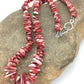 Navajo Red Spiny Oyster Necklace | Sterling Silver | Authentic Native American | 18" | 4767
