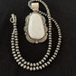 Sterling Silver Navajo White Buffalo Turquoise Pendant | Men's Necklace  | 00340 | Native American Handmade