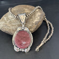 Navajo Purple Spiny Oyster Necklace Pendant | Sterling Silver | Authentic Native American Handmade | 14660