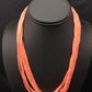 Native American Pink Coral Navajo Necklace | Sterling Silver | 10 Strand | 4388