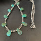 Navajo Green Turquoise Necklace | Sterling Silver | 19" | Authentic Native American Handmade | 12917