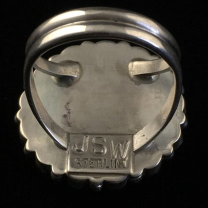Navajo Blue Kingman Turquoise Cluster Ring | Authentic Native American Sterling Silver | Multi-Stone | Sz 7 | 10114