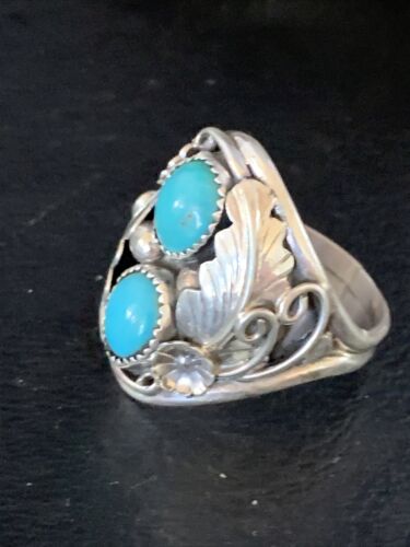 Navajo Kingman Turquoise Multi-Stone Ring | Authentic Native American Sterling Silver | Sz 10 | 14168