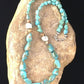 Men's Chunky Navajo Blue Green Turquoise Heishi Necklace | Sterling Silver | 19" | 10013