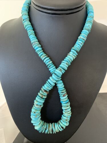 Authentic Navajo Graduated Turquoise Necklace | Sterling Silver | 22" | 944