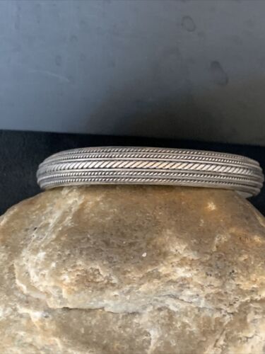 Navajo Stamped Cuff Bracelet | Old Pawn Sterling Silver | Authentic Native American Handmade | 14191