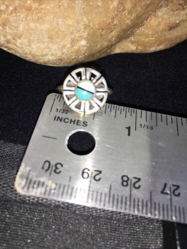 Navajo Women's Turquoise & Mother of Pearl Sterling Silver Ring Sz 6 | Inlay | Handmade 01791