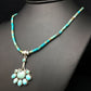 Navajo Turquoise Cluster Pendant Necklace | Sterling Silver | 20" | Authentic Native American Handmade | 4079