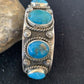 Navajo Sterling Silver Blue Kingman Turquoise Cuff Bracelet | 5 Stones | Authentic Native American Handmade | 863