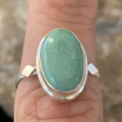 Navajo Blue Turquoise Ring | Sterling Silver | Sz 7 | Authentic Native American Handmade | 11432