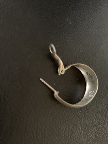 Native American Old Pawn Women's Hoop Stud Earrings | Sterling Silver | 1" | 13009