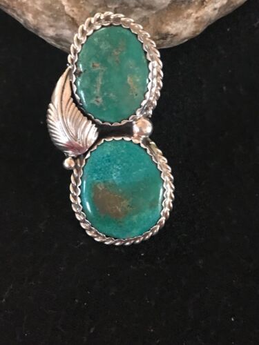 Navajo Apache Turquoise Ring | Authentic Native American Sterling Silver | Multi-Stone | Sz 7 | 2891