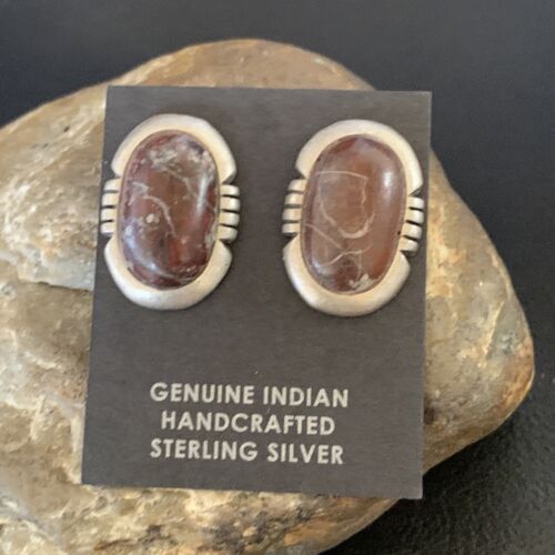Authentic Native American Navajo Sterling Silver Wild Horse Turquoise Earrings | Handmade | 12652
