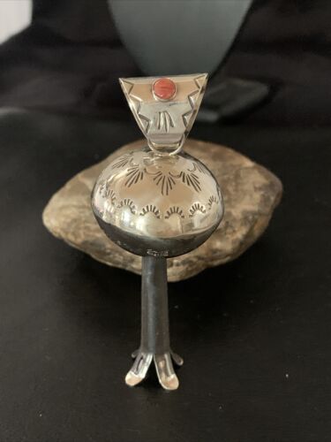 Southwestern Sterling Silver Spiny Oyster Naja Necklace Pendant | 4" | Navajo Handmade | 10455