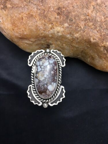 Navajo Wild Horse Turquoise Ring | Sterling Silver | Sz 7 | Authentic Native American Handmade | 12063