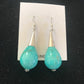 Native American Blue Turquoise Bead Dangle Earrings |  Navajo Handmade Sterling Silver | 960