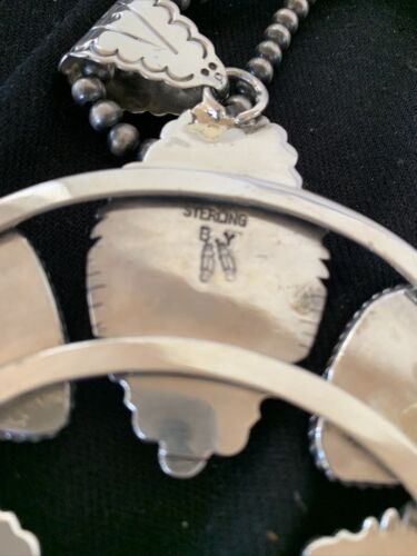 Navajo Sterling Silver Necklace with Turquoise & Spiny Oyster Naja Pendant | 00791