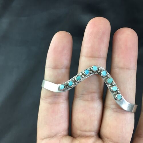 Navajo Old Pawn Blue Turquoise Bracelet | Sterling Silver | Authentic Native American Handmade | 10240
