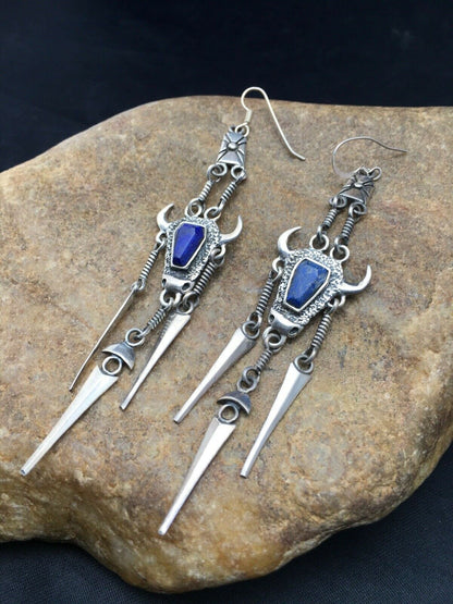 Southwestern Lapis Dangle  Earrings | Sterling Silver | 4518