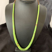 Navajo Green Gaspeite Shell Necklace | Sterling Silver | Authentic Native American | 22" | 11466