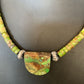 Navajo Green Gaspeite Turquoise Pendant | Sterling Silver | Authentic Native American Handmade | 13913