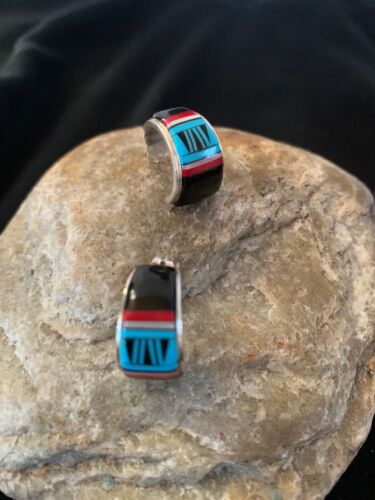 Navajo Sterling Necklace | Spiny Turquoise Multi-Stone Earrings Set | Handmade Jewelry 1028