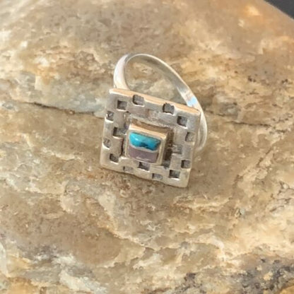 Navajo Blue Turquoise Sugilite Inlay Ring | Sz 6.5 | Sterling Silver | Authentic Native American Handmade | 11282