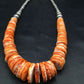 Navajo Spiny Oyster Graduated Necklace | Sterling Silver | Authentic Native American | 23" | 3085