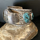 Navajo Sterling Silver Bracelet with Blue Kingman Turquoise | Men's Automatic Seiko Watch Cuff | Authentic Native American Jewelry | 12168