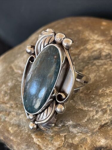 Navajo Blue Lapis Ring | Sterling Silver | Sz 10 | Authentic Native American Handmade | 01204