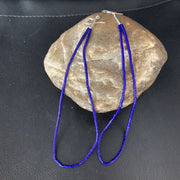 Silver Heishi Beads Blue Lapis Lazuli Earrings | Sterling Silver | 5" | 13506