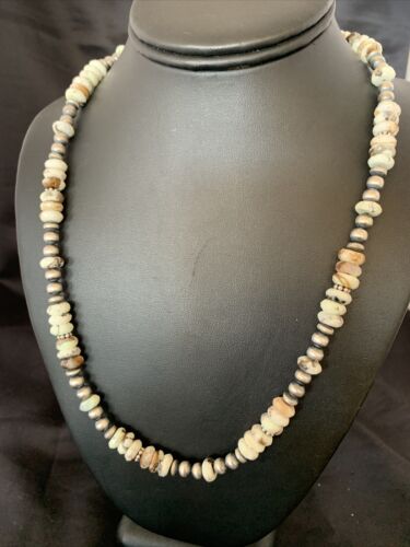 Men's Navajo Pearl Necklace with Wild Horse Turquoise Pendant | Sterling Silver | Single Strand | 10474