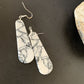 Navajo White Buffalo Turquoise Dangle Earrings | Sterling Silver | 2" | Authentic Native American Handmade | 11749