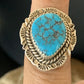 Southwestern Navajo Blue Kingman Turquoise Ring | Sterling Silver | Sz 7 | 12956