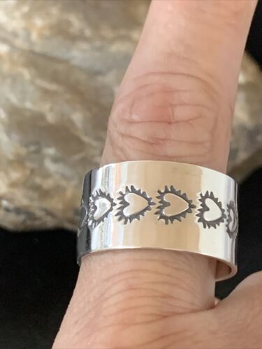 Native American XL Men's Band | Navajo Stamped Sterling Silver Ring | Sz 12 | 1506