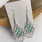 Native American Blue Turquoise Heishi Dangle Earrings | Sterling Silver | 2" | 8878