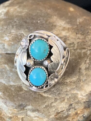 Navajo Kingman Turquoise Multi-Stone Ring | Authentic Native American Sterling Silver | Sz 10 | 14168