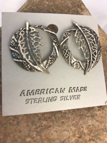 Handmade Sterling Silver Feather Earrings with Rare Diamond Cut | 1.24" | 3737 - Masha USA