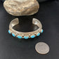 Men's Blue Kingman Turquoise Cuff Bracelet | Sterling Silver | 7 Stone | Authentic Native American Handmade | 14137