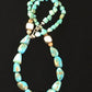 Men's Chunky Navajo Blue Green Turquoise Heishi Necklace | Sterling Silver | 19" | 10013