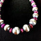 Rare Sugilite Sterling Silver Necklace | Navajo Unisex 19" Single Strand | Graduated | Southwestern