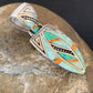 Navajo Spiny White Green Opal Inlay Pendant | Sterling Silver | Authentic Native American Handmade | 12481