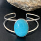 Minimalist Women's Blue Kingman Turquoise Cuff Bracelet | Sterling Silver | 12870