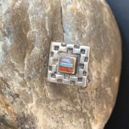 Native American Women's Navajo Sugilite Spiny Oyster Inlay Ring | Sz 6.5 | 13128