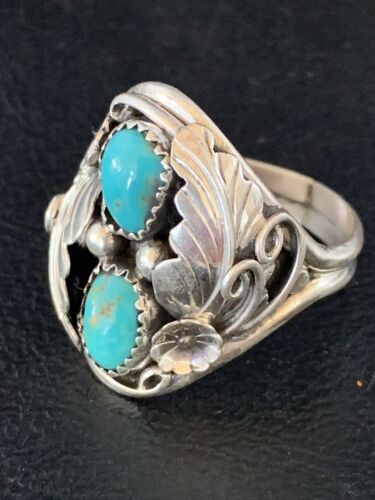 Navajo Kingman Turquoise Multi-Stone Ring | Authentic Native American Sterling Silver | Sz 11 | 14175