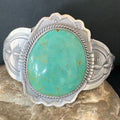 Native American Men's Green Royston Turquoise Cuff Bracelet | Sterling Silver | 14132