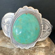 Native American Men's Green Royston Turquoise Cuff Bracelet | Sterling Silver | 14132