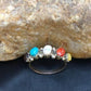 Zuni Blue Opal, Coral, Turquoise Multi-Stone Ring | Authentic Native American Sterling Silver | Multi-Stone | Sz 6.25 | 2501